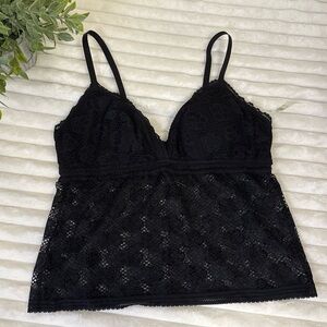Aerie black lace tank top size XL